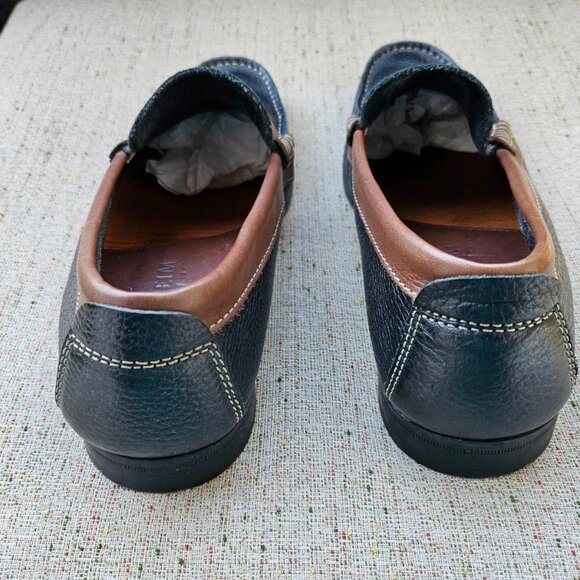 Florshiem Men Shoes Black/Brown Leather Upper Slip On Dress Shoes Size 8 - Picture 7 of 11